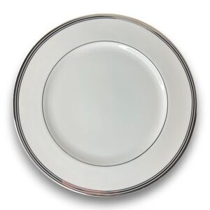 Royal Doulton Platinum Lux Dinner‎ Plate 10.5" Fine Porcelain White Silver Trim
